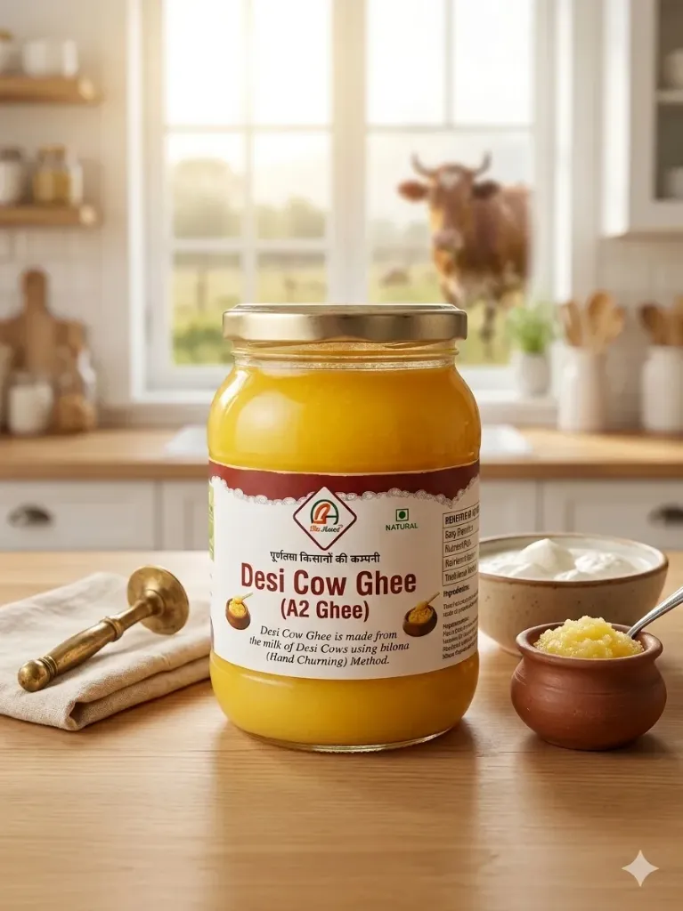 Desi Cow A2 Ghee (500 ml)  देसी गाय का A2 घी  (500 मिली)